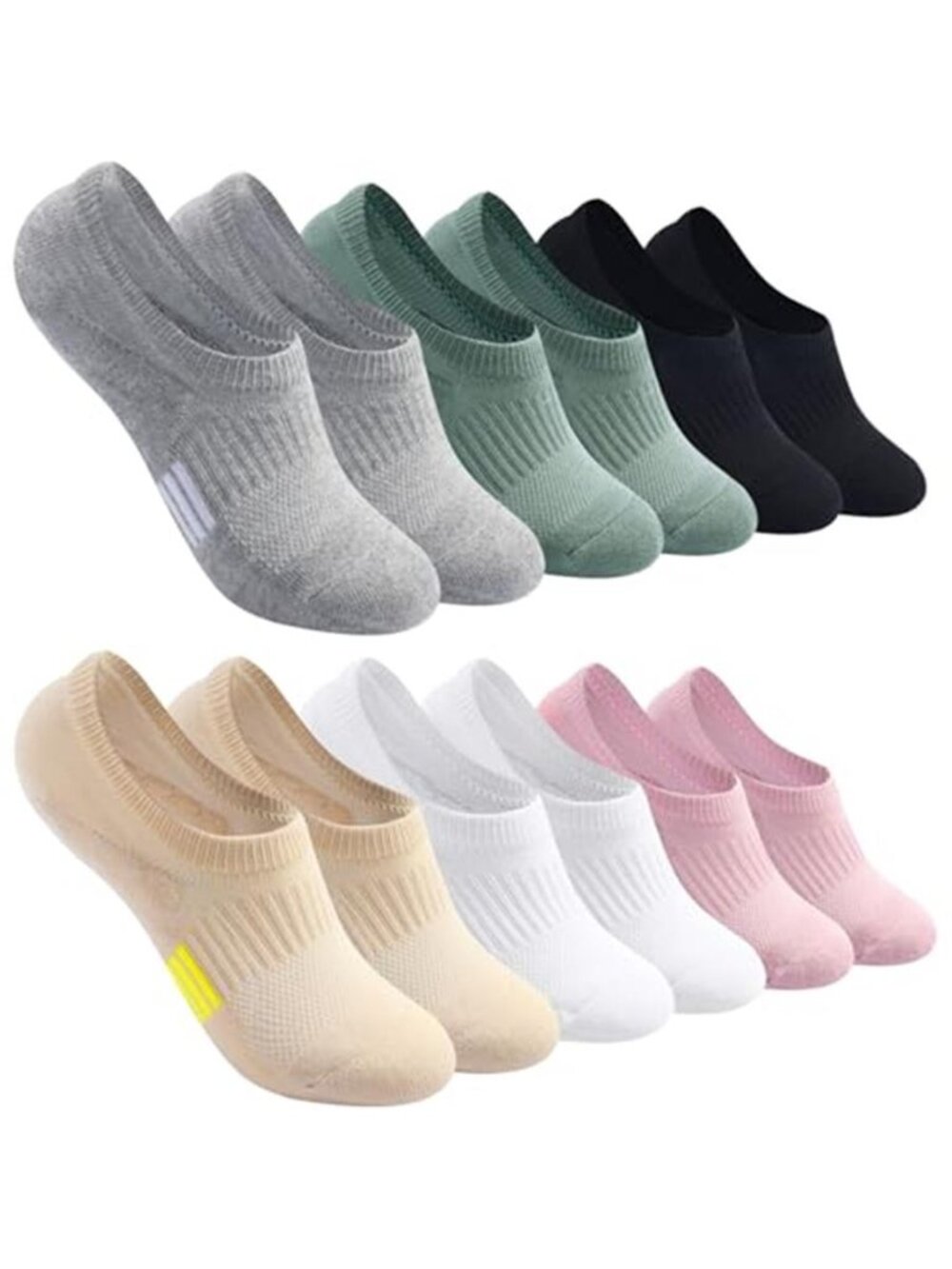 No Show Socks Womens, Invisible Cushioned Low Cotton 4-8 Pairs